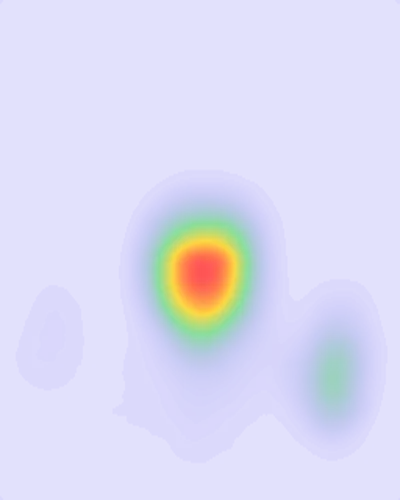 Its predicted attention heatmap, hottest on the jar's label